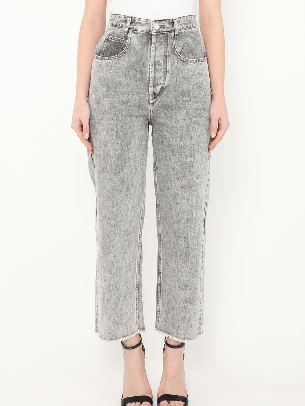 Isabel Marant Grey Washed Straight-Leg Jeans
